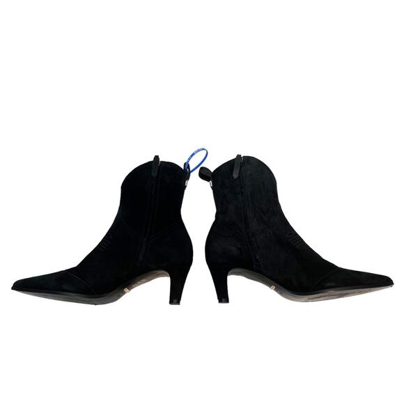 Gucci Black Western Suede Ankle Bootie Boots Size EU 37.5 - Picture 4 of 16